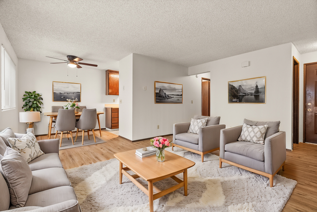 Bright and inviting living room with contemporary furniture, cozy seating, and elegant decor perfect for relaxation.