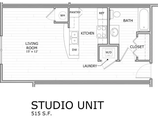 floor plan image of studio apartment