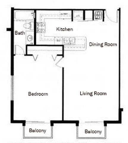 1 BR / 1 BA - 740 sq. ft.