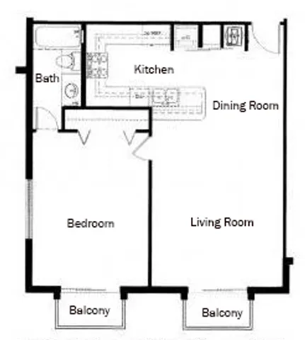 1 BR / 1 BA - 740 sq. ft.