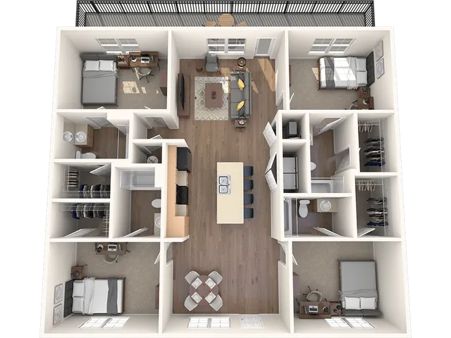 4BR/4BA - Flat