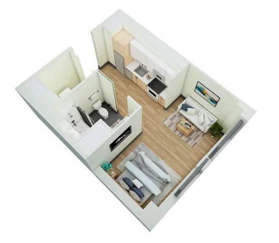 Studio, 1 Bath- G