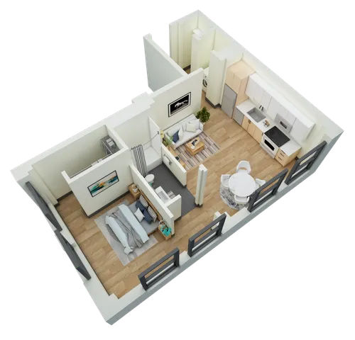 1 Bedroom, 1 Bath- A
