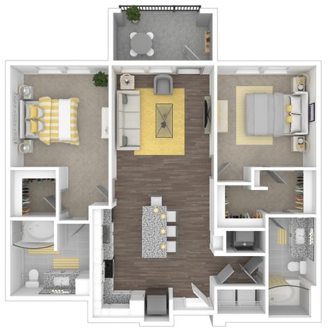 The Legendary, 2/2, 1092 SF with balcony/patio
