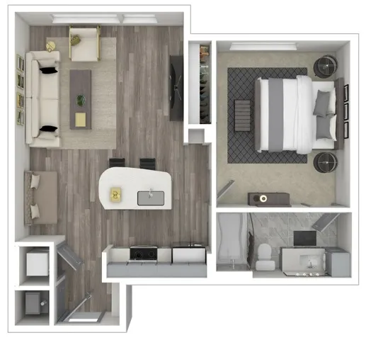 the ARDENT | ONE BEDROOM, ONE BATH STUDIO, 686 TOTAL SF