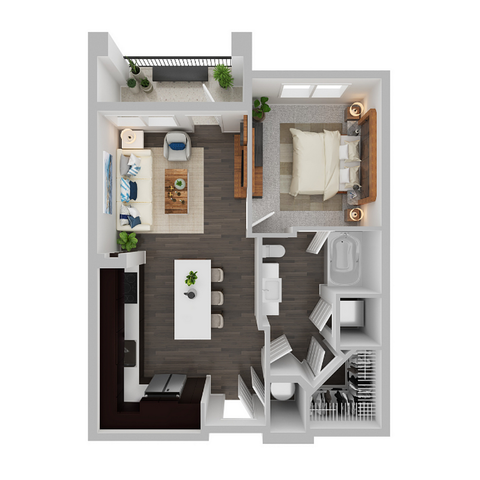 Integra Myst - One Bedroom Floorplan