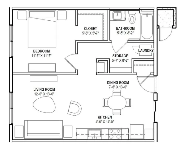 1 Bedroom 1 Bath