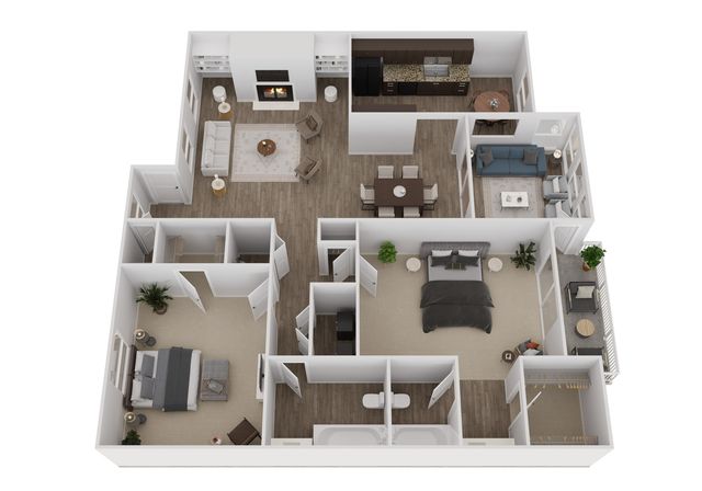2B 3D Floor Plan