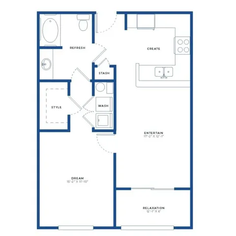 1x1 Floor Plan Image