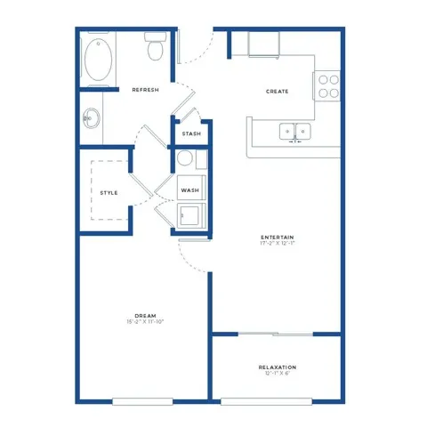 1x1 w/ Sunroom Floor Plan Image