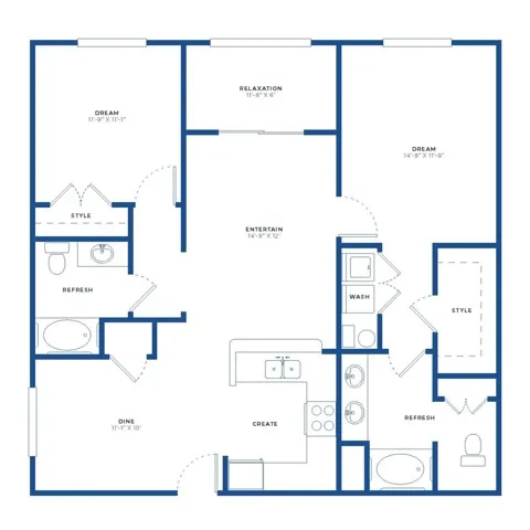 2x2 Large Floor Plan Image