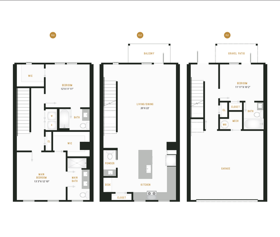 Town Home C Floor Plan Image