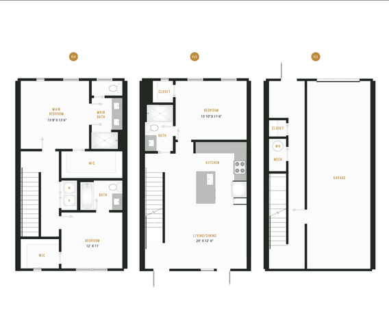 Town Home E Floor Plan Image
