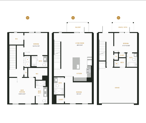 Town Home D Floor Plan Image