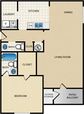 1BR Floorplan
