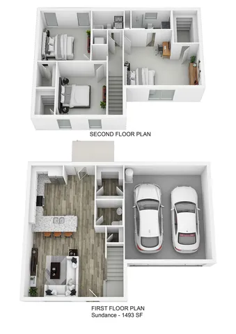 Three-Bedroom Single Family Homes For Rent In Katy, TX - Villas At Sunterra - Rendering Of The Sundance Floor Plan