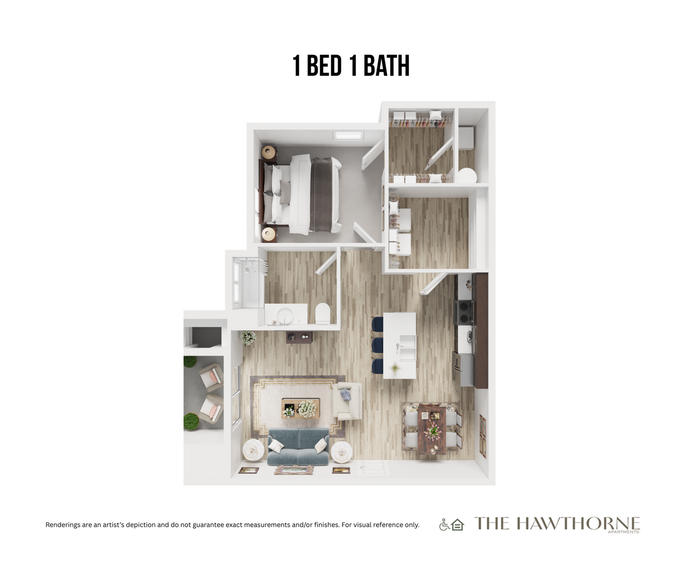 The Hawthorne Apartments 1x1