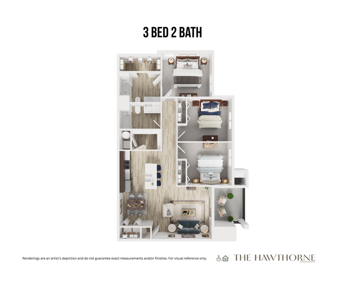 The Hawthorne Apartments 3x2