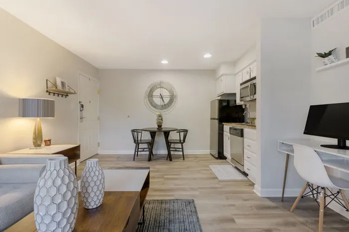 furnished living area in apartment home