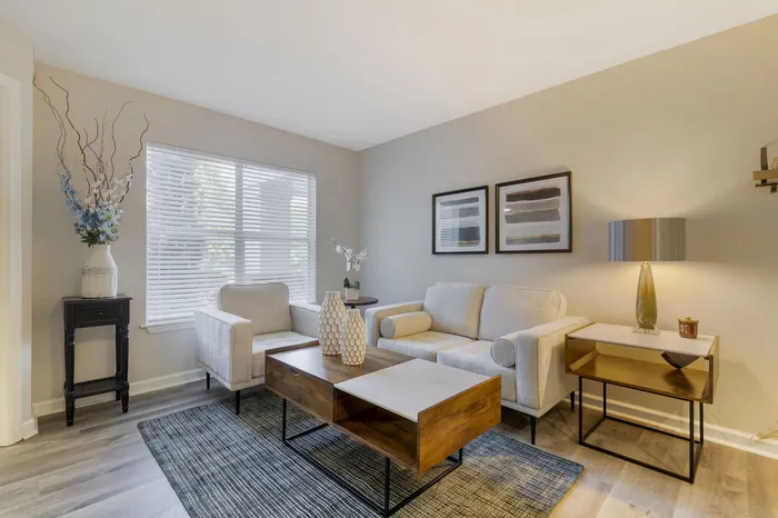 furnished living room in apartment home