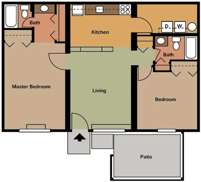 2 bed 2 bath