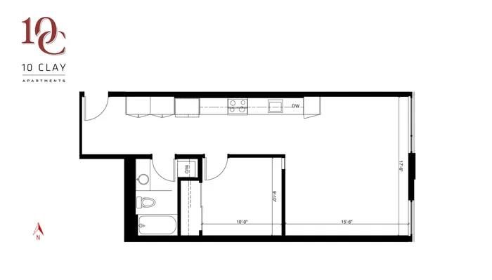 Open 1 Bed 1 Bath