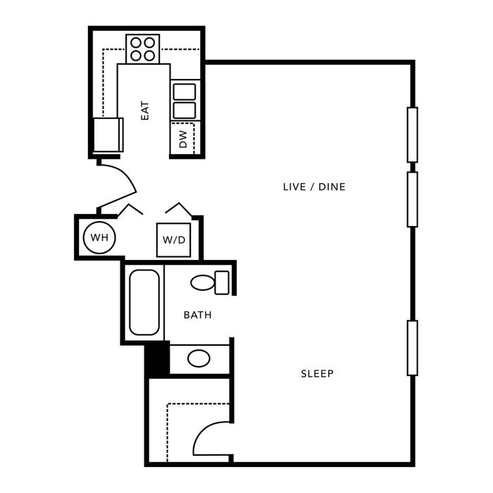 Studio X13 486-490sqft