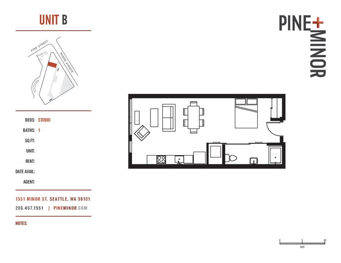 Pine Minor B-S1 Studio Floorplan