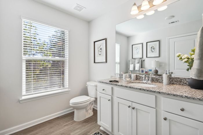 furnished bathroom with sunlit windows