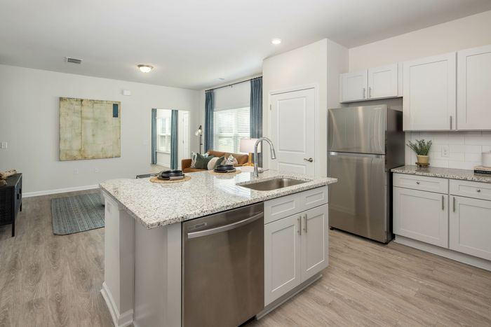 kitchen and living area