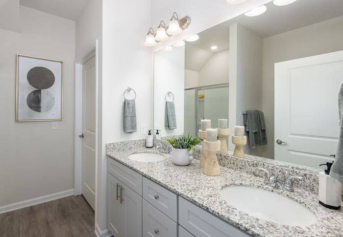 bathroom with dual vanity