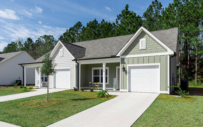 Home exterior for Rent in Brunswick, GA with covered entry and driveway with garage
