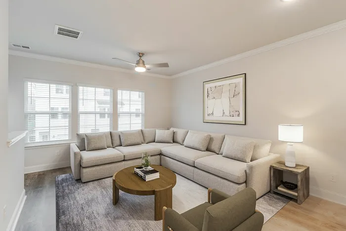 Virtually staged living room