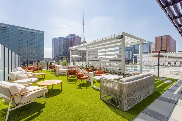 high-rise apts in downtown phoenix for rent | rosie | rooftop pool and spa deck