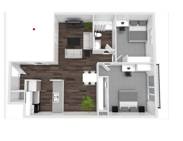2 bed 1 bath