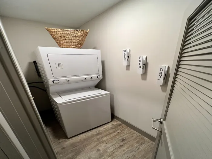 Chic laundry nook at the Pointe on Mass