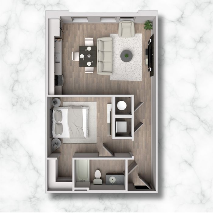 Studio Apartment - 640sqft