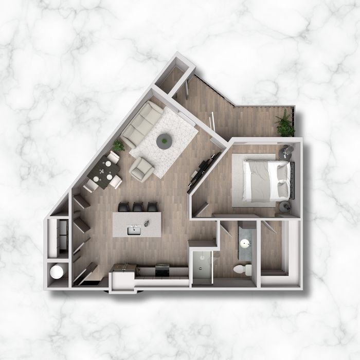 1AX - 757 sqft