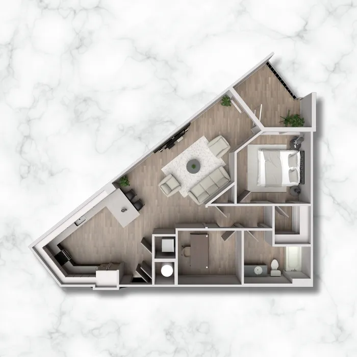1BXS - 897 sqft