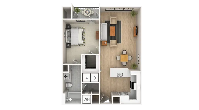 1BX - 729 sqft