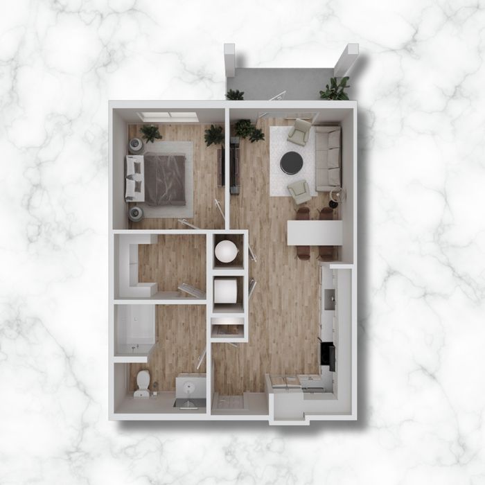 1A-HC - 722 SQ.FT