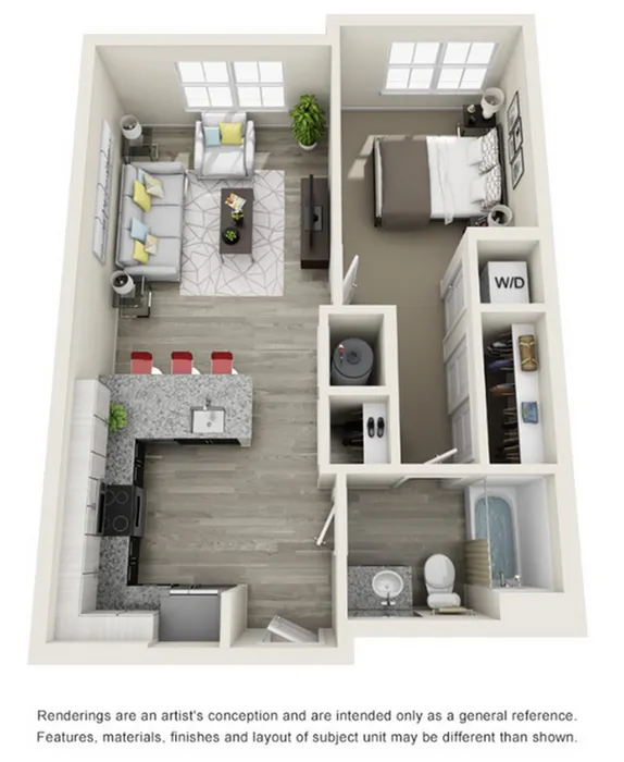 1A- 673 sqft