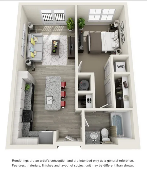 1B - 684 sqft