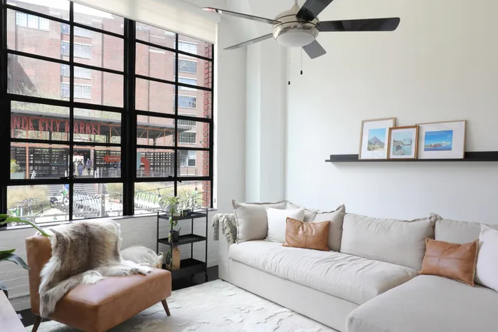 Factory Windows living room with beltline views