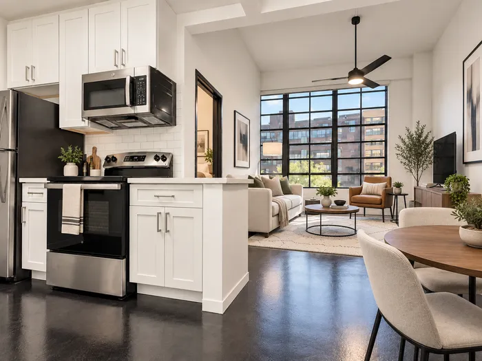 Renovated Factory Windows Living Room