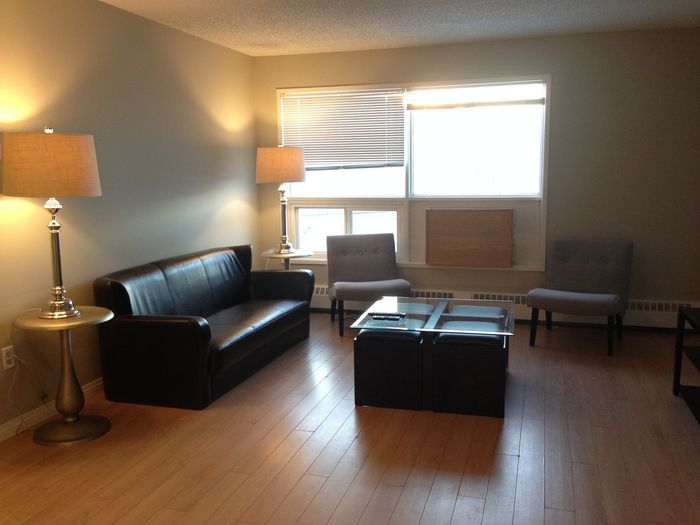 Cozy living room featuring modern furniture with elegant lighting and natural light from large windows.