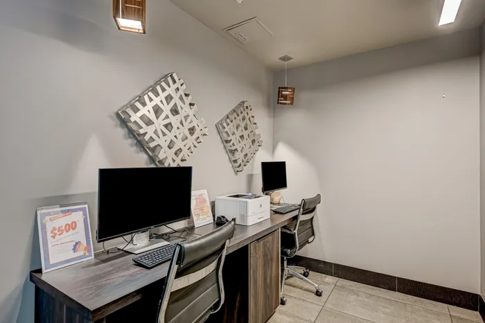 business center with printer