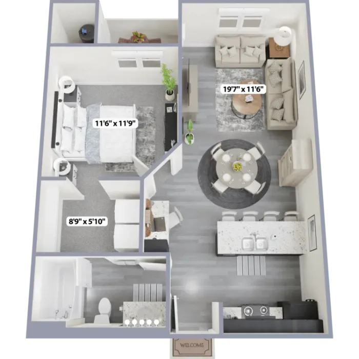 1 bed