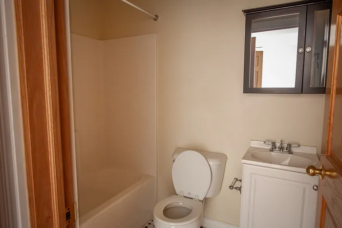Charming bathroom with modern fixtures, sleek vanity, and inviting warm tones, ideal for relaxation and comfort.