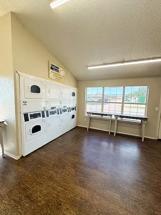 on apartment ground laundry room